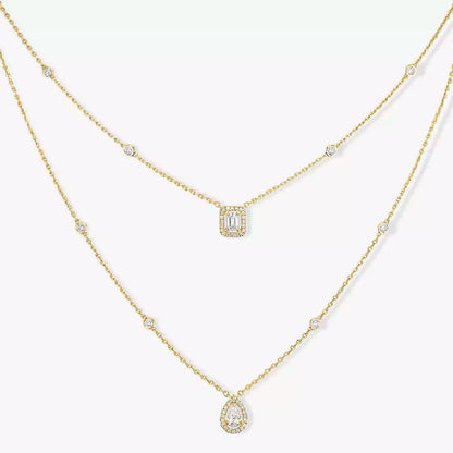 [Dawnora Jewelry]Diamond Necklace My Twin 2 Rows
