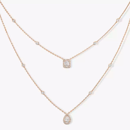 [Dawnora Jewelry]Diamond Necklace My Twin 2 Rows