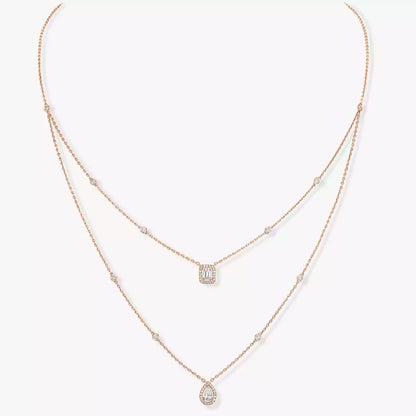[Dawnora Jewelry]Diamond Necklace My Twin 2 Rows