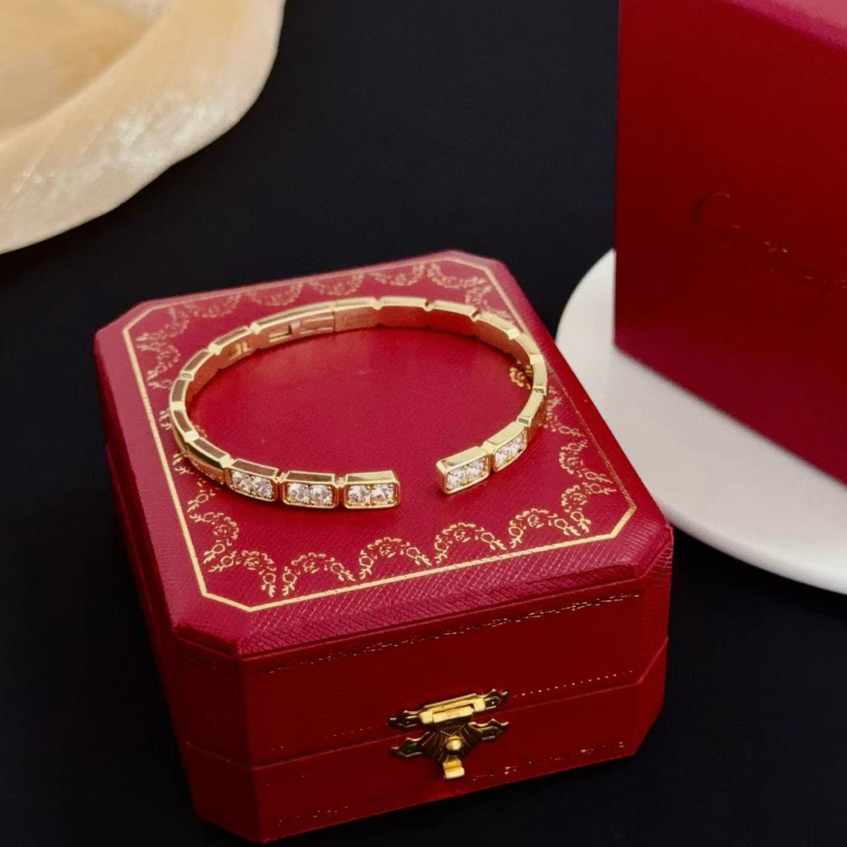[Dawnora Jewelry]LOVE DIAMOND OPEN  BRACELET