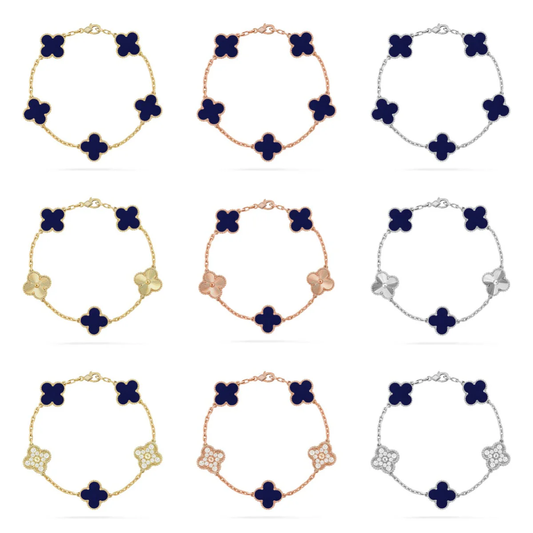 [Dawnora Jewelry]CLOVER 5 MOTIF LAPIS LAZULI BRACELET COLLECTION