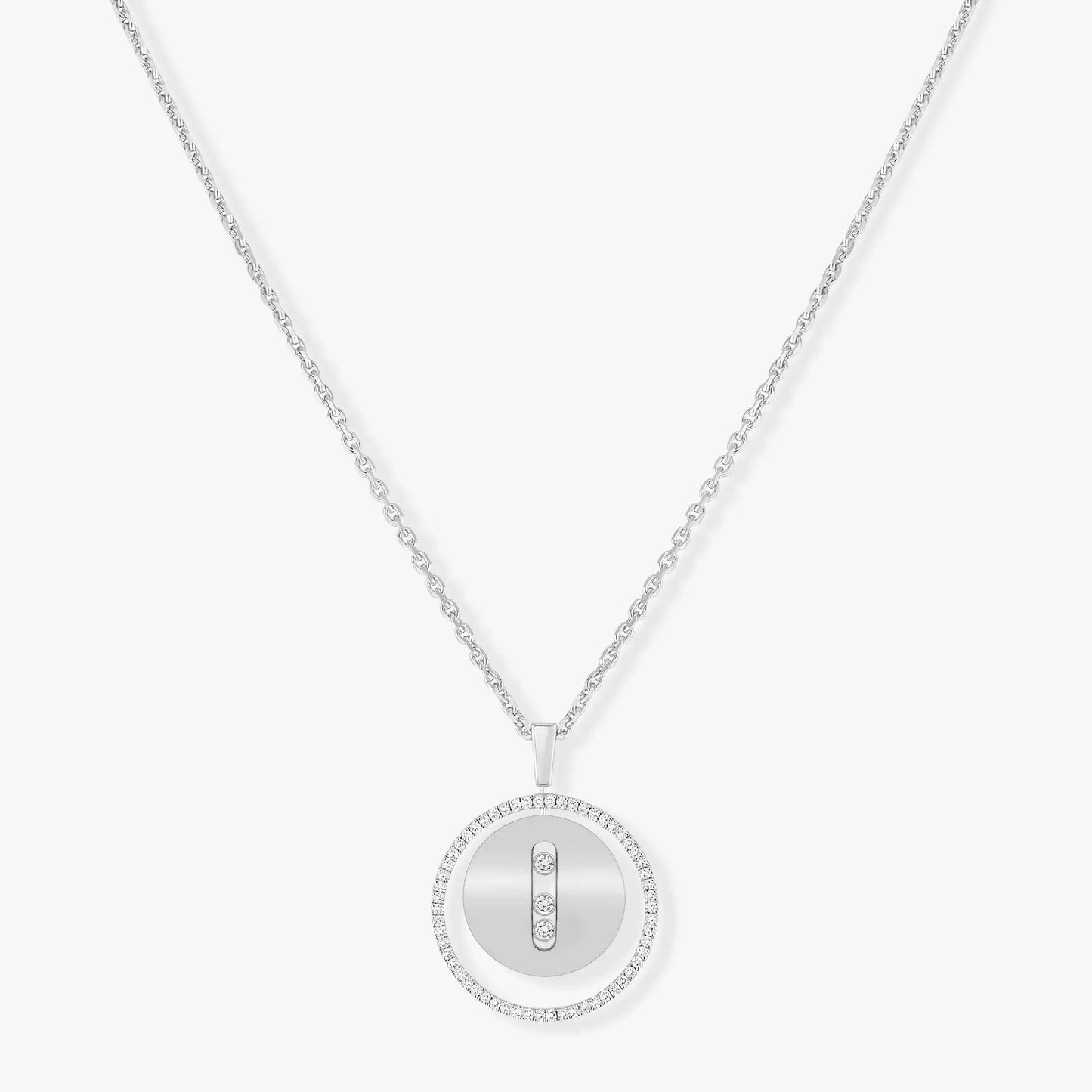 [Dawnora Jewelry]LUCKY MOVE MM SILVER DIAMOND NECKLACE