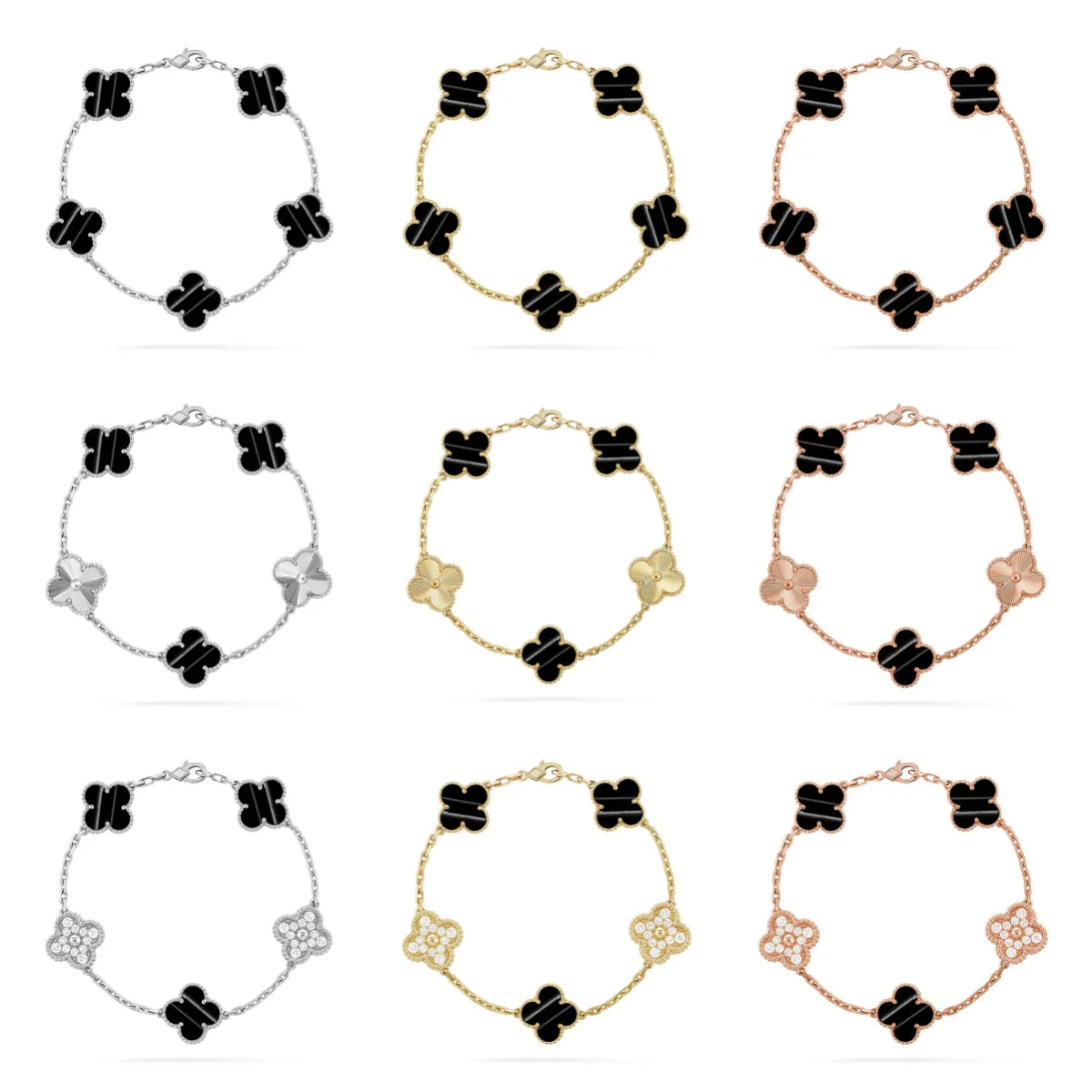 [Dawnora Jewelry] CLOVER 5 MOTIF PULSAR STONE BRACELET COLLECTION
