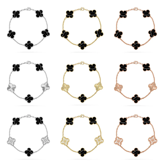 [Dawnora Jewelry] CLOVER 5 MOTIF PULSAR STONE BRACELET COLLECTION
