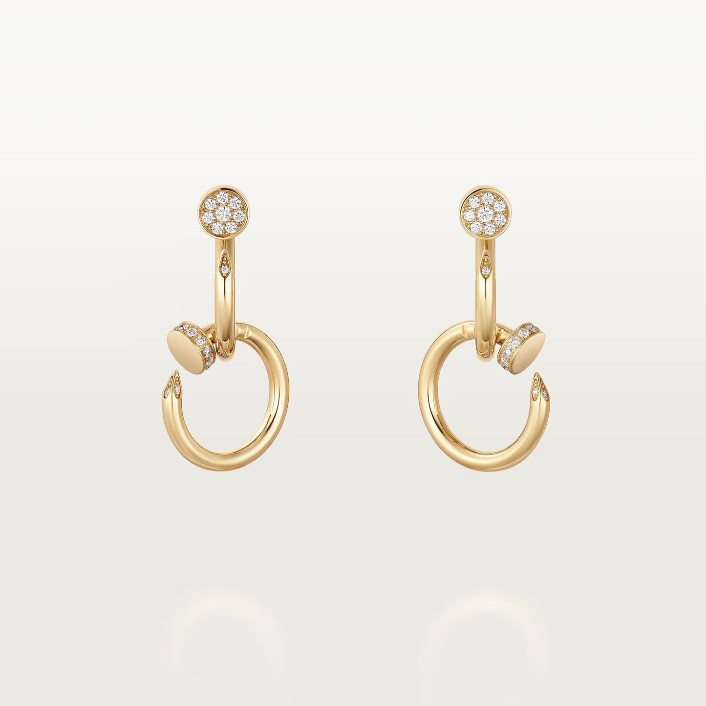 [Dawnora Jewelry]JUSTE HALF DIAMOND DOUBLE EARRINGS