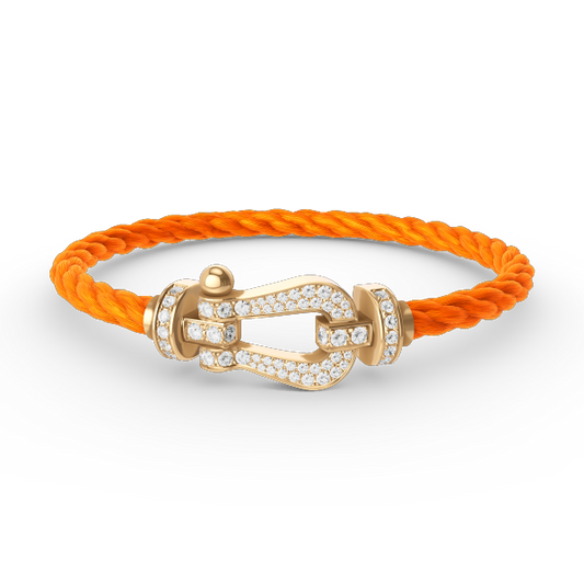 [Dawnora Jewelry]FORCE LARGE HORSESHOE FULL DIAMOND BRACELET GOLD