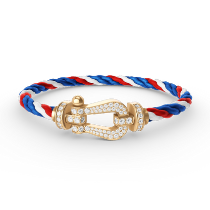 [Dawnora Jewelry]FORCE LARGE HORSESHOE FULL DIAMOND BRACELET GOLD