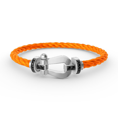 [Dawnora Jewelry]FORCE LARGE HORSESHOE BLACK DIAMOND BRACELET SILVER