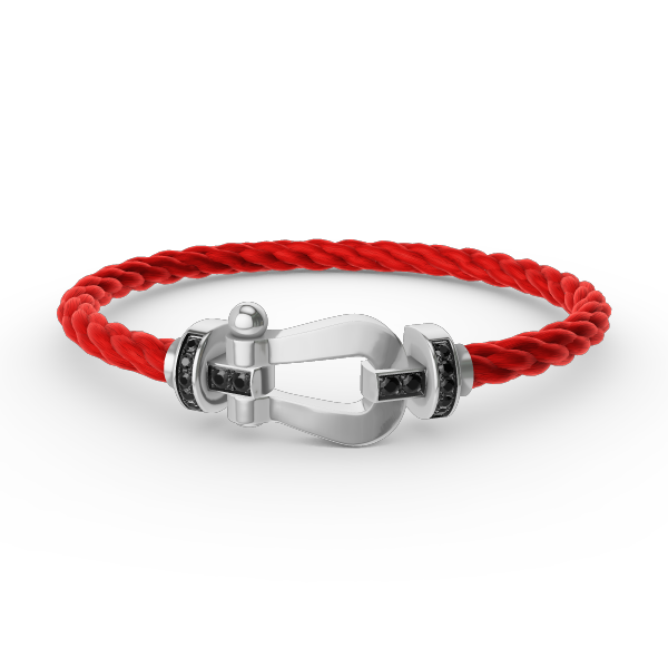 [Dawnora Jewelry]FORCE LARGE HORSESHOE BLACK DIAMOND BRACELET SILVER