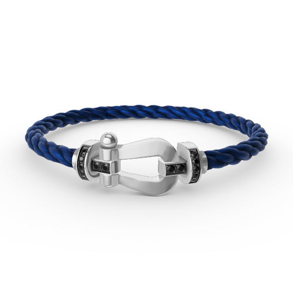 [Dawnora Jewelry]FORCE LARGE HORSESHOE BLACK DIAMOND BRACELET SILVER