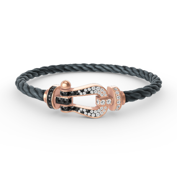 [Dawnora Jewelry]FORCE LARGE HORSESHOE BLACK WHITE DIAMOND BRACELET ROSE GOLD