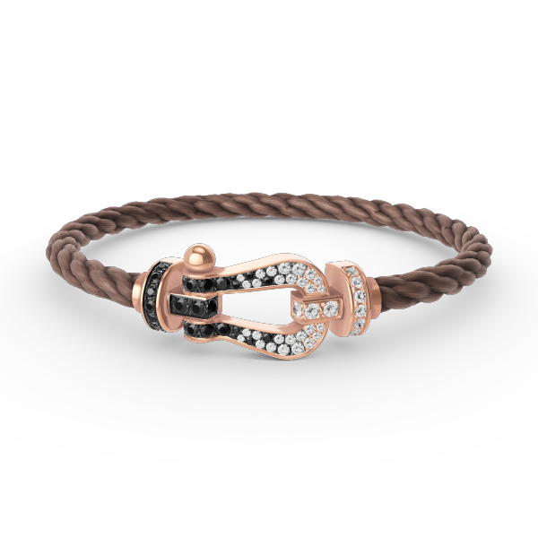 [Dawnora Jewelry]FORCE LARGE HORSESHOE BLACK WHITE DIAMOND BRACELET ROSE GOLD