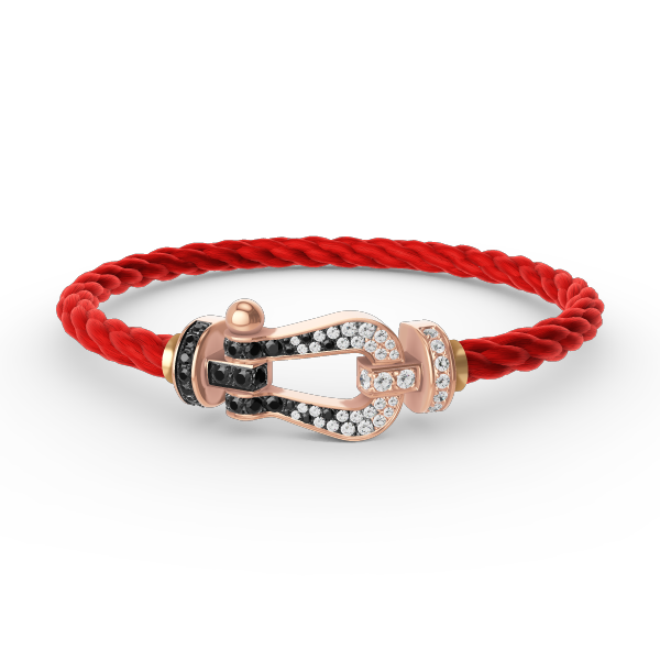 [Dawnora Jewelry]FORCE LARGE HORSESHOE BLACK WHITE DIAMOND BRACELET ROSE GOLD