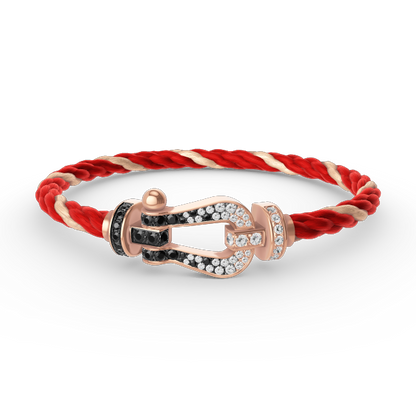 [Dawnora Jewelry]FORCE LARGE HORSESHOE BLACK WHITE DIAMOND BRACELET ROSE GOLD