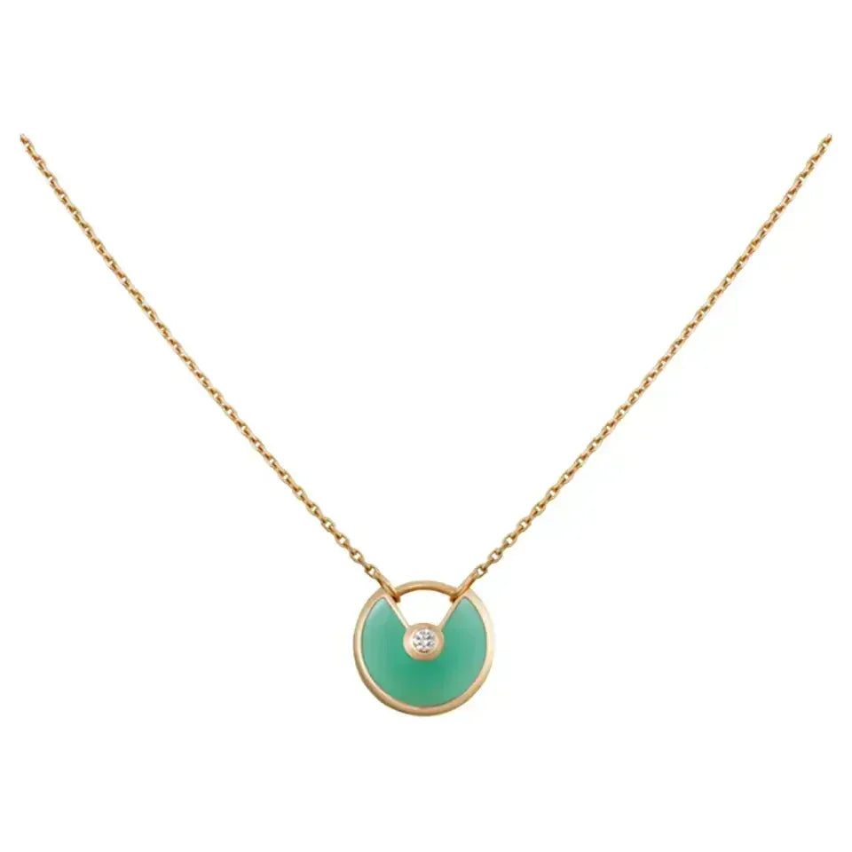 [Dawnora Jewelry]AMULETTE GOLD MALACHITE NECKLACE