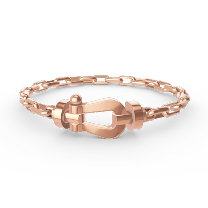 [Dawnora Jewelry]FORCE LARGE HORSESHOE CLASP  METAL BRACELET