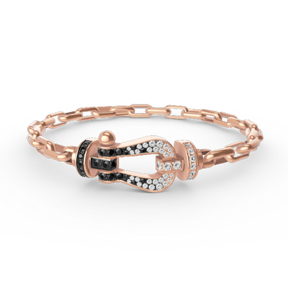 [Dawnora Jewelry]FORCE LARGE HORSESHOE CLASP  METAL BRACELET