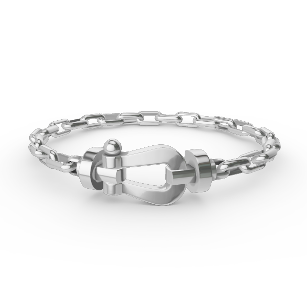 [Dawnora Jewelry]FORCE LARGE HORSESHOE CLASP  METAL BRACELET