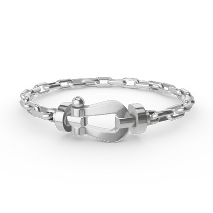 [Dawnora Jewelry]FORCE LARGE HORSESHOE CLASP  METAL BRACELET