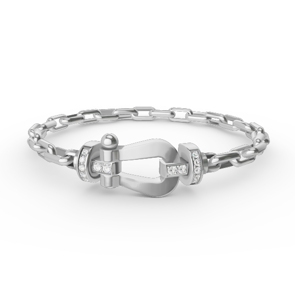 [Dawnora Jewelry]FORCE LARGE HORSESHOE CLASP  METAL BRACELET
