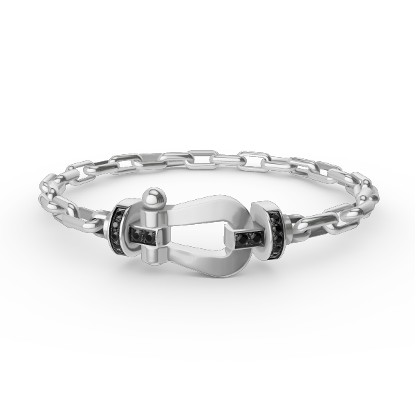 [Dawnora Jewelry]FORCE LARGE HORSESHOE CLASP  METAL BRACELET