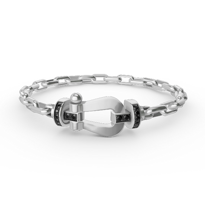 [Dawnora Jewelry]FORCE LARGE HORSESHOE CLASP  METAL BRACELET