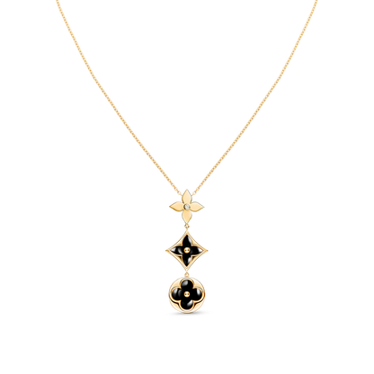 [Dawnora Jewelry]STAR AND SUN ONYX PINK GOLD NECKLACE