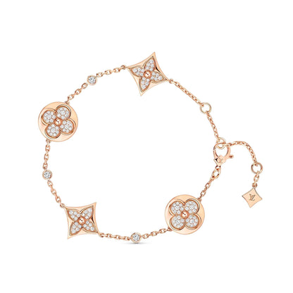 [Dawnora Jewelry]STAR AND SUN 4 MOTIFS GOLD DIAMONDS BRACELET