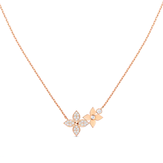 [Dawnora Jewelry]STAR BLOSSOM NECKLACE PINK GOLD DIAMONDS