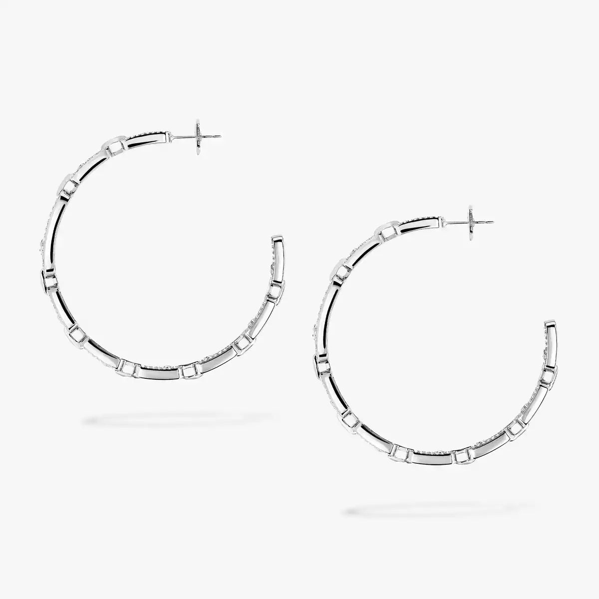 [Dawnora Jewelry]Move Link Diamond Hoop Earrings