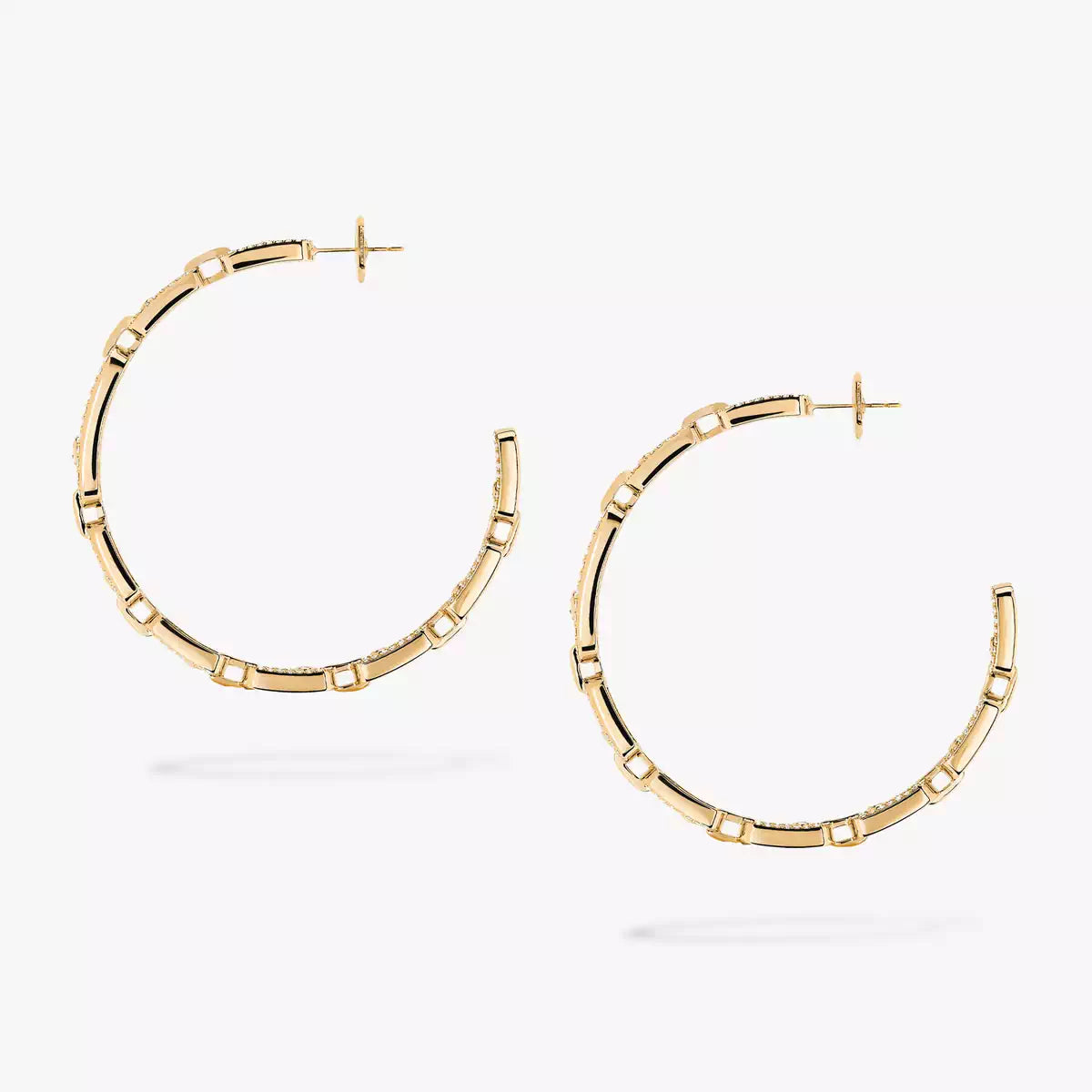 [Dawnora Jewelry]Move Link Diamond Hoop Earrings