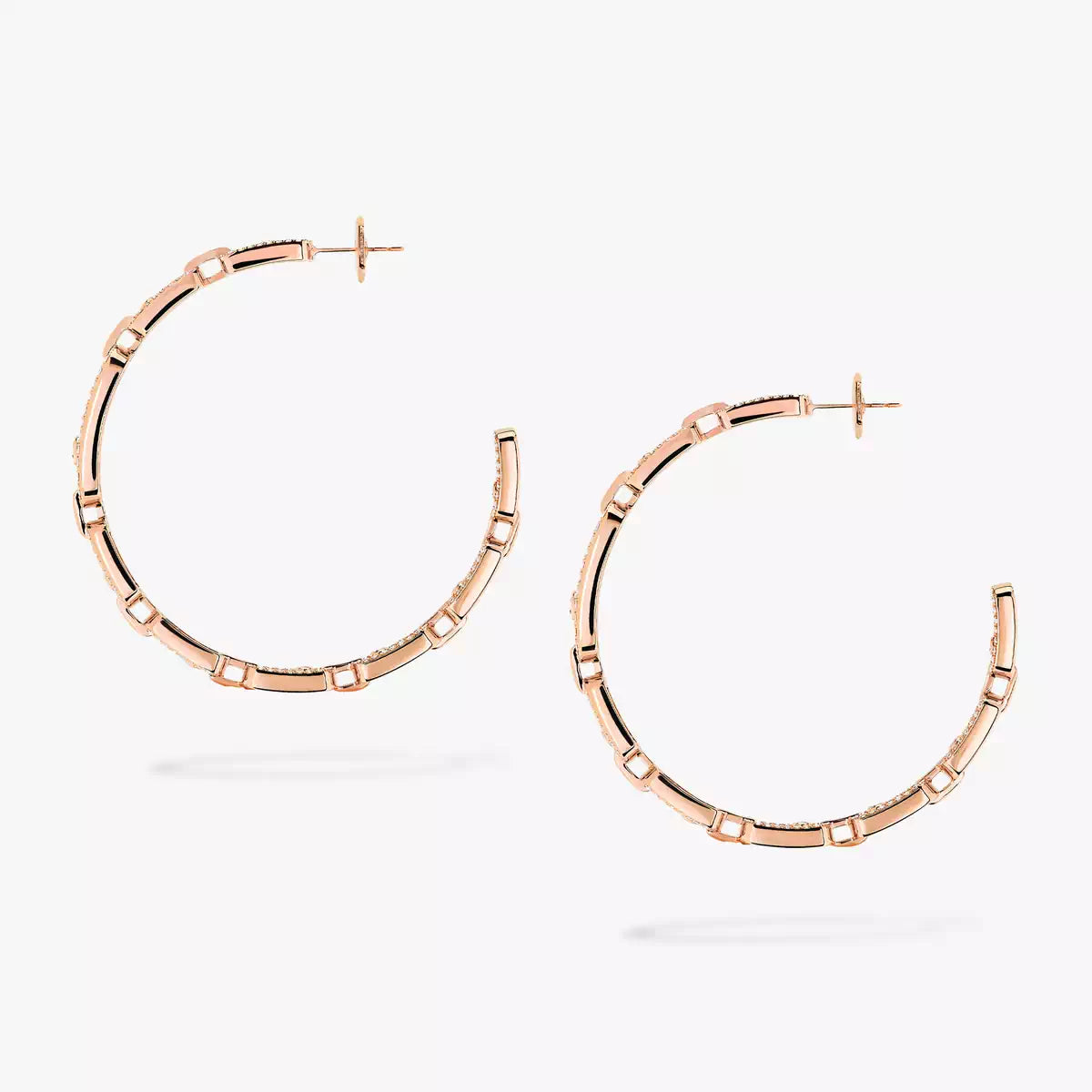 [Dawnora Jewelry]Move Link Diamond Hoop Earrings
