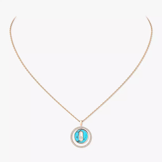 [Dawnora Jewelry]Lucky Move Diamond Necklace in Rose Gold and White Mother-of-Pearl
