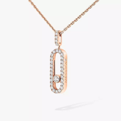 [Dawnora Jewelry]Move Uno Diamond Necklace in Rose Gold