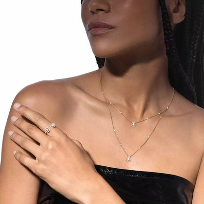 [Dawnora Jewelry]Diamond Necklace My Twin 2 Rows