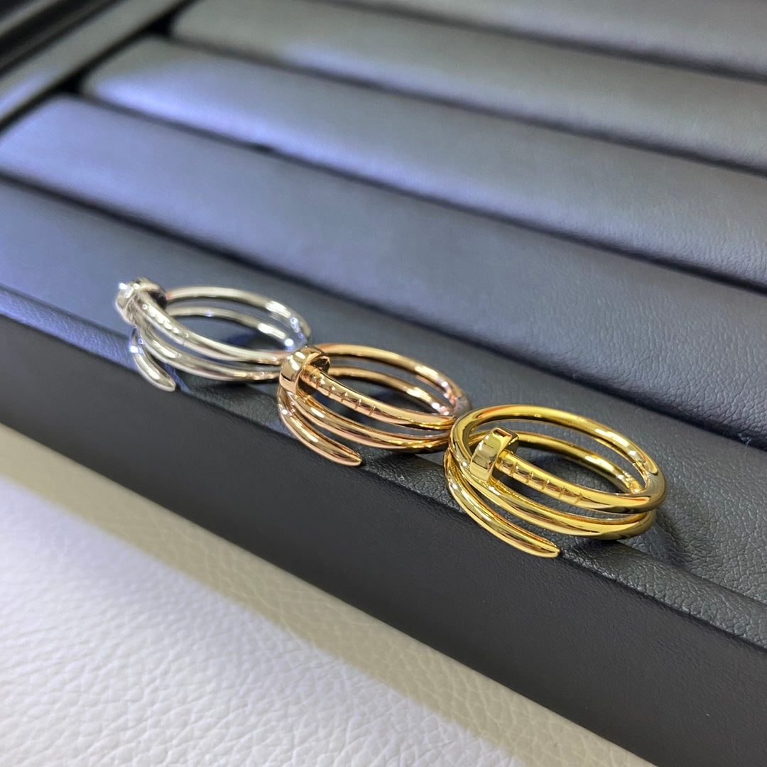 [Dawnora Jewelry]SMOOTH THREE-BAND NAIL RING