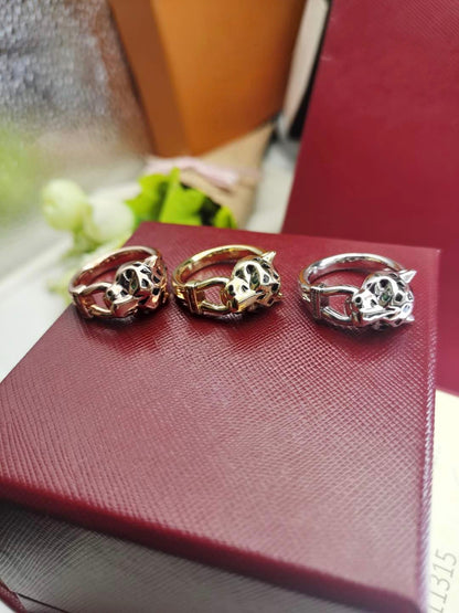 [Dawnora Jewelry]LEOPARD-HEAD LEOPARD-PRINT COUPLE RING