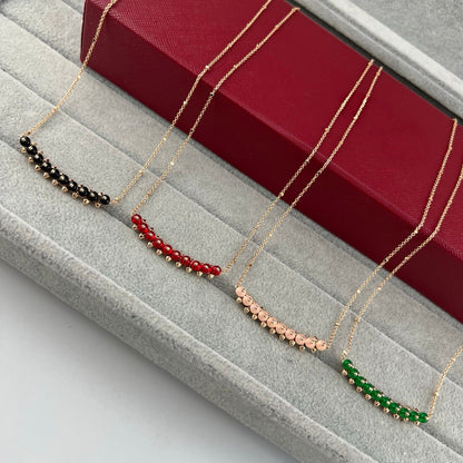 [Dawnora Jewelry]NEW STUD COLORED GEM PENDANT NECKLACE