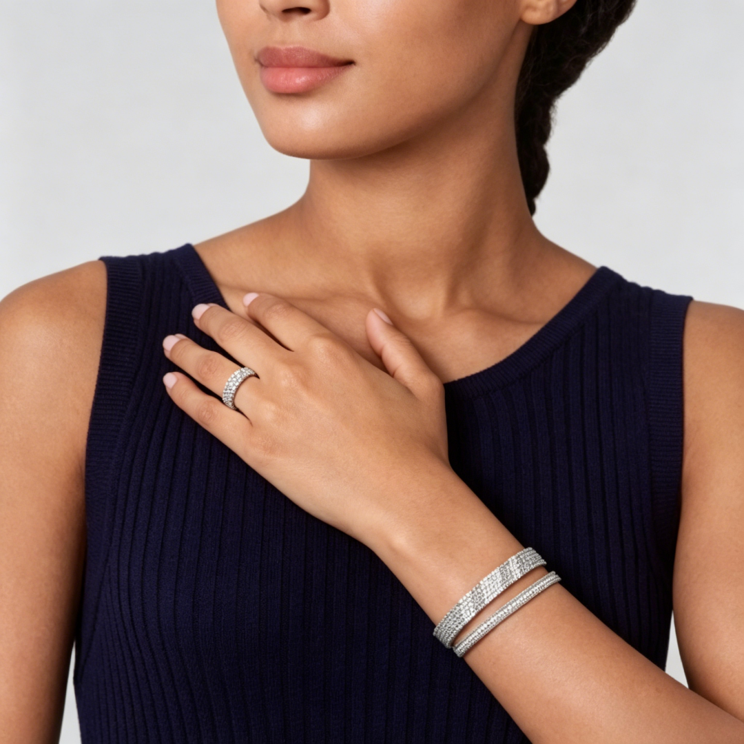 [Dawnora Jewelry] THREE-ROW DIAMOND RING