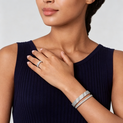 [Dawnora Jewelry] THREE-ROW DIAMOND RING