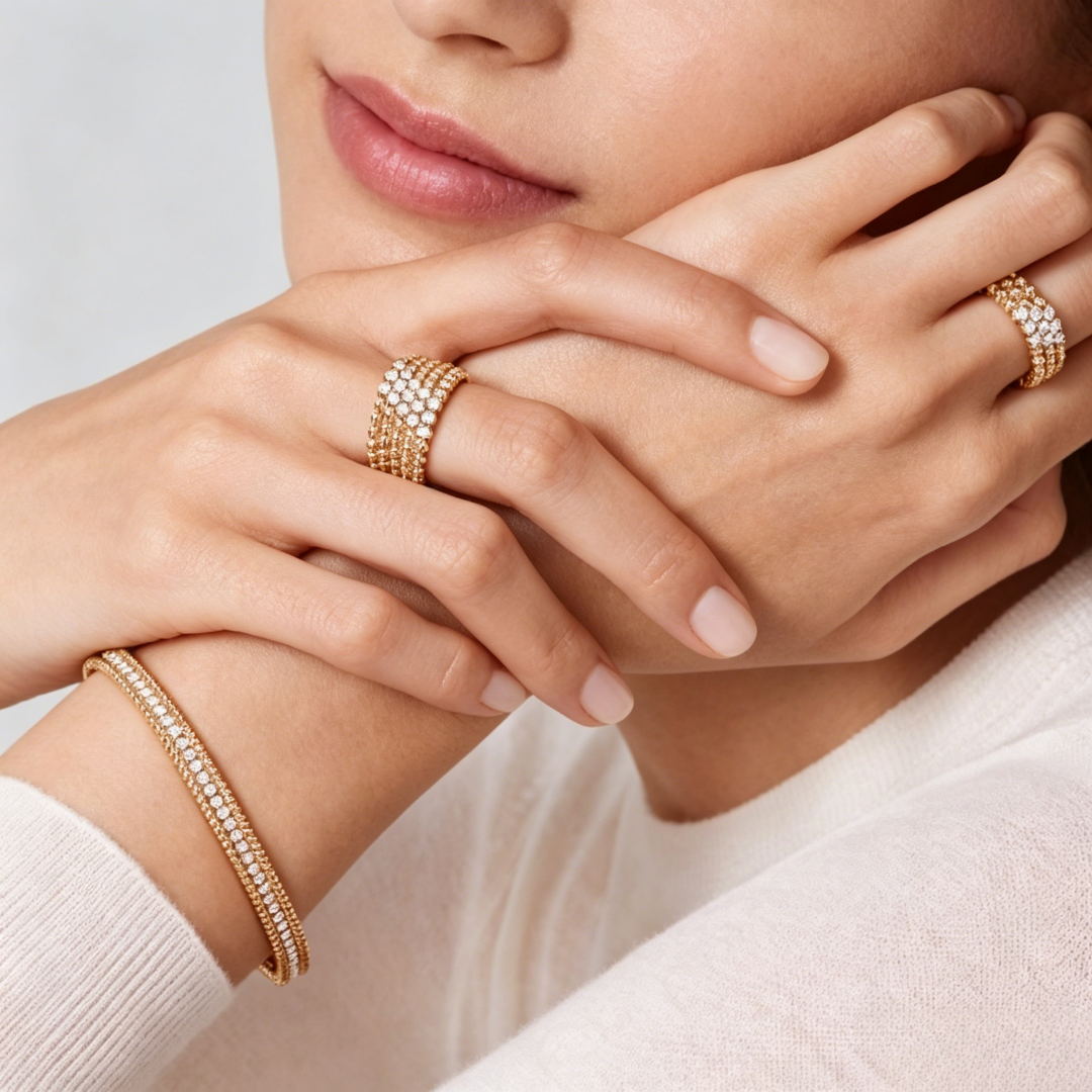 [Dawnora Jewelry] THREE-ROW DIAMOND RING