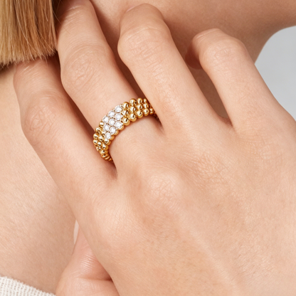 [Dawnora Jewelry] THREE-ROW DIAMOND RING