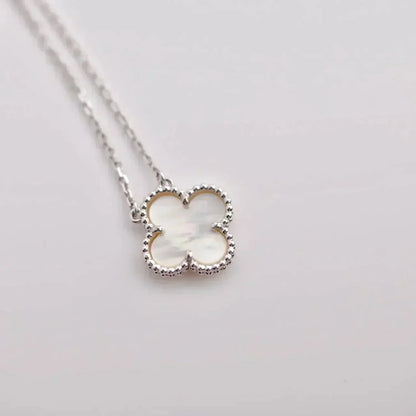 [Dawnora Jewelry]CLOVER  15MM WHITE MOTHER-OF-PEARL SILVER