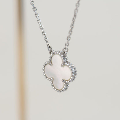 [Dawnora Jewelry]CLOVER  15MM WHITE MOTHER-OF-PEARL SILVER