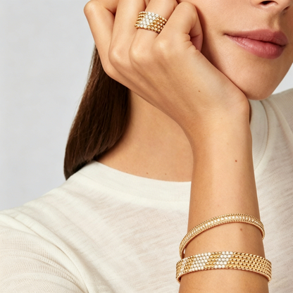 [Dawnora Jewelry]  FIVE-ROW DIAMOND BRACELET