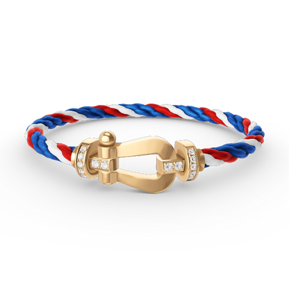 [Dawnora Jewelry]FORCE LARGE HORSESHOE HALF DIAMOND BRACELET GOLD