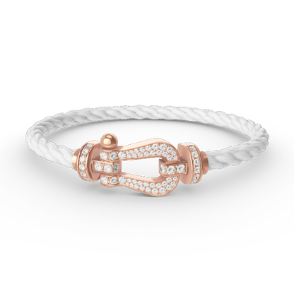 [Dawnora Jewelry]FORCE LARGE HORSESHOE FULL DIAMOND BRACELET ROSE GOLD