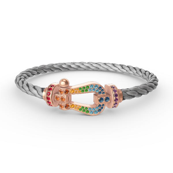 [Dawnora Jewelry]FORCE LARGE HORSESHOE  COLORED DIAMOND BRACELET ROSE GOLD