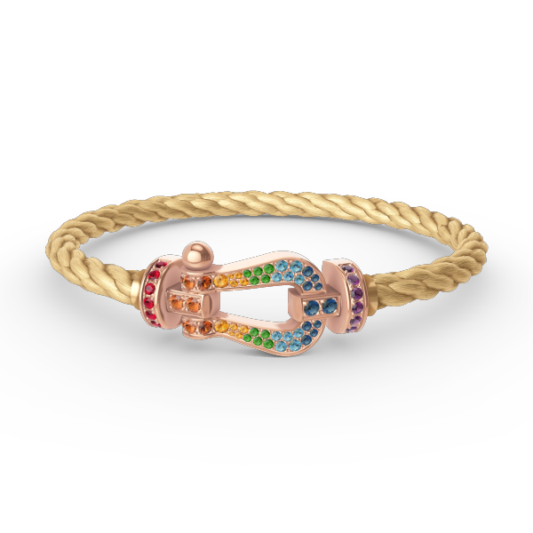 [Dawnora Jewelry]FORCE LARGE HORSESHOE  COLORED DIAMOND BRACELET ROSE GOLD