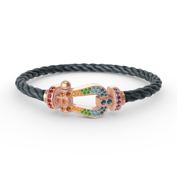 [Dawnora Jewelry]FORCE LARGE HORSESHOE  COLORED DIAMOND BRACELET ROSE GOLD